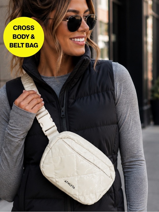 Athleta Handbags - ATHLETA 🌟 Quilted Cream Crossbody Belt Bag Fanny (One Size)